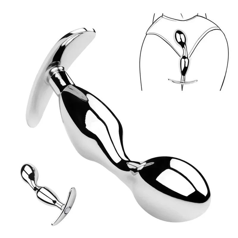 Prostata-Massagespielzeug–Edelstahl-Buttplug-AnalspielzeugfürMännerundFrauen–Domlust