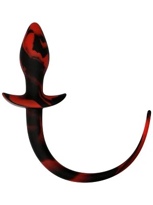 PuppyPlaySilikonTailAnalplug–Rot/Schwarz