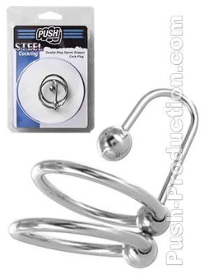 PushSteel–DoubleRingSpermStopperCockPlug