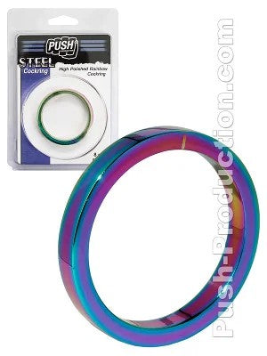 PushSteel–HighPolishedRainbowCockring–8mm