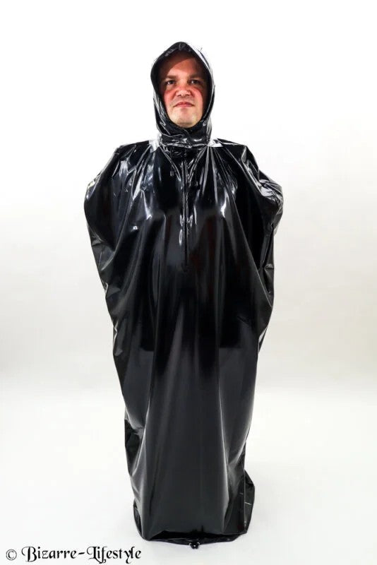 PVC-BondageCapemitseparaterKapuzeundAtemkontrolloption