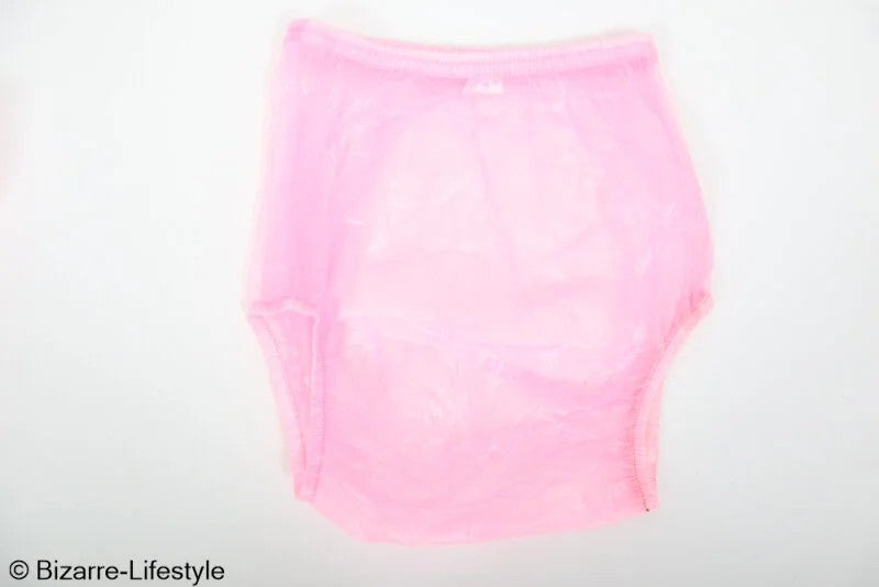 PVCdiaperpantspink-transparent,sizeM