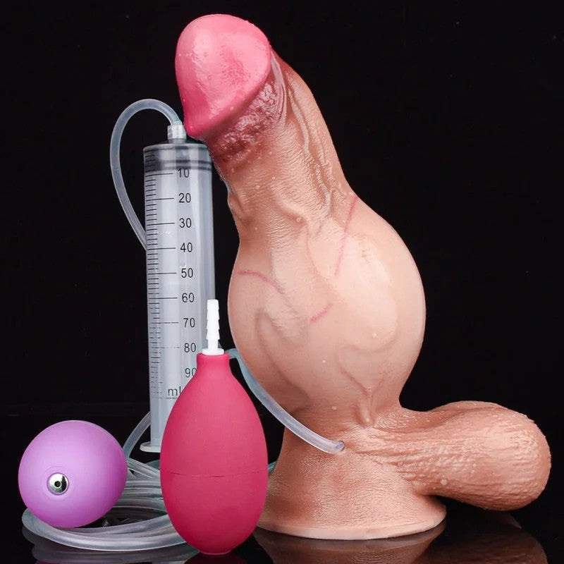 RealistischeraufblasbarerDildomitkünstlicherSperma-Saugfunktion–Masturbations-SexspielzeugaushautfarbenemSilikonmitdetaillierterTextur