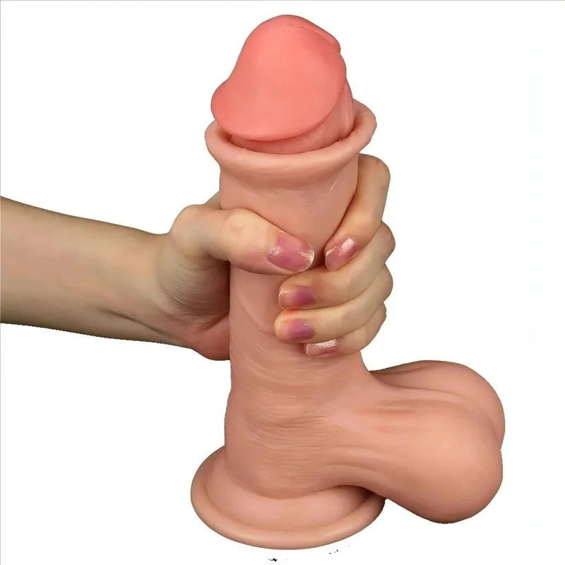 RealistischerDildomitgleitenderHautwieeinechterPenis–19,8cm,hautfarben