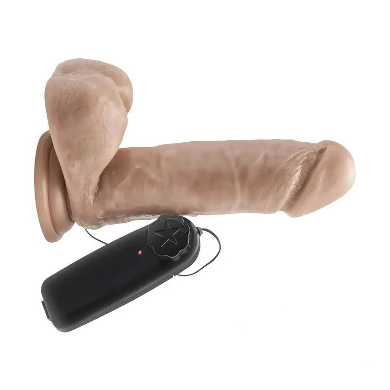 RealistischvibrierenderPhallusmitSaugnapf–18cm,FleshPink,Multispeed