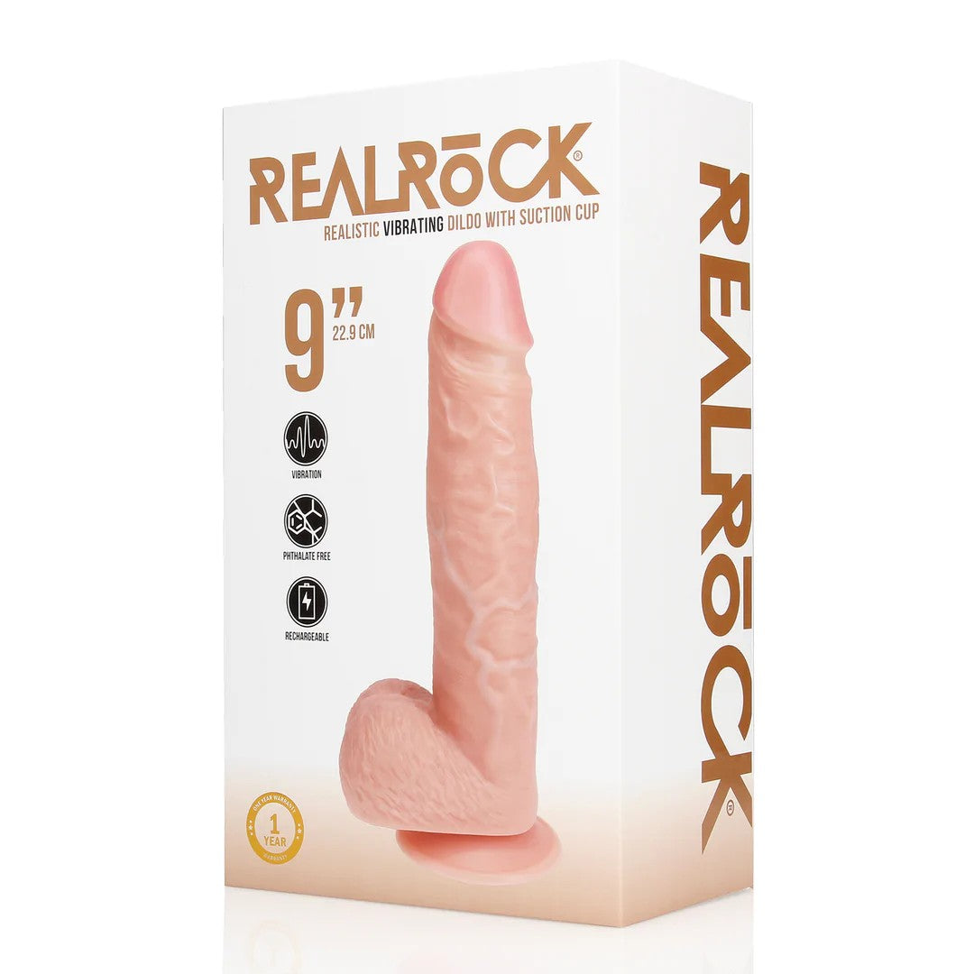 RealRock–VibratingRegularStraightCockwithBalls–9″/23cm