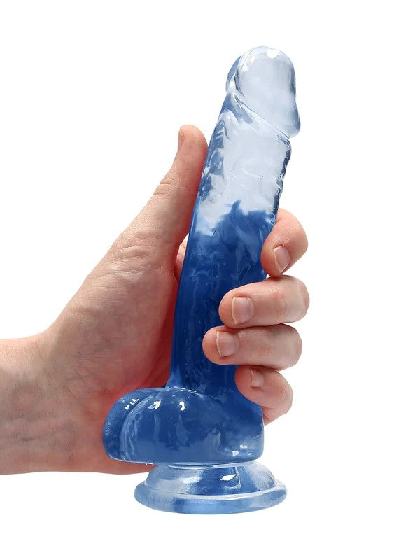 RealRockDildo17cmBlaumitHodensack–CrystalClear