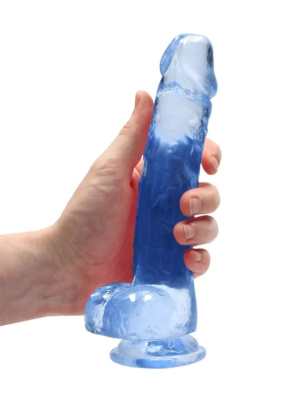 RealRockDildo21cmBlaumitHodensack–CrystalClear