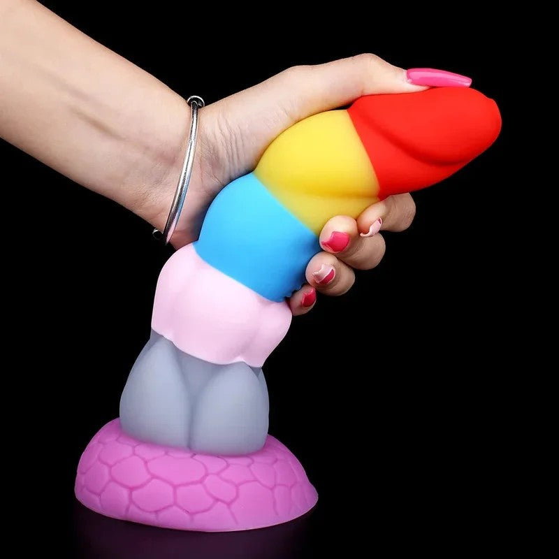 Regenbogen-Silikon-Analdildo-Buttplug–farbenfroheFantasy-DildosfürweiblichesSexspielzeug