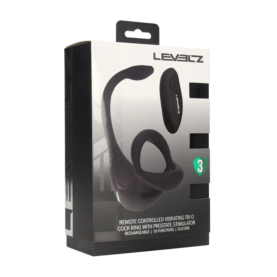 RemoteControlVibratingSiliconeTriOCockringwithProstateStimulator–Black