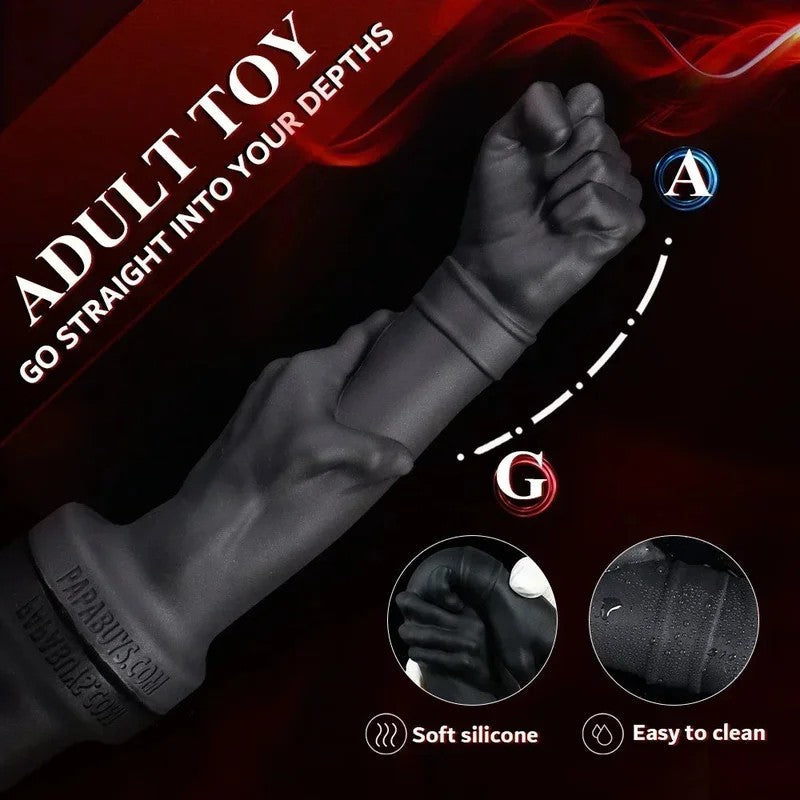 RiesigerschwarzerAnaldildo-Buttplug–lebensechtesFaust-Silikon-Vaginal-Anal-Expander-Sexspielzeug