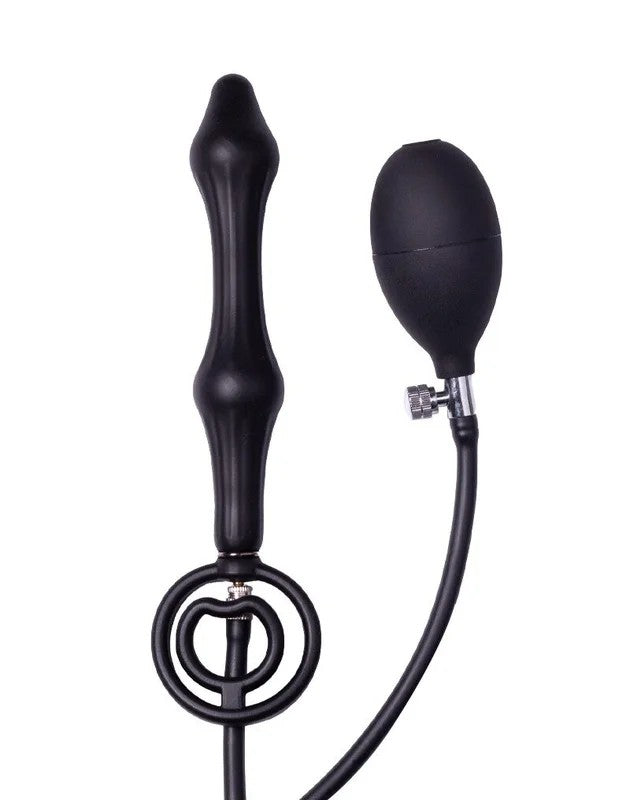 RimbaLatexPlay–InflatableAnalPlugwithDoubleBalloonandPump–Black
