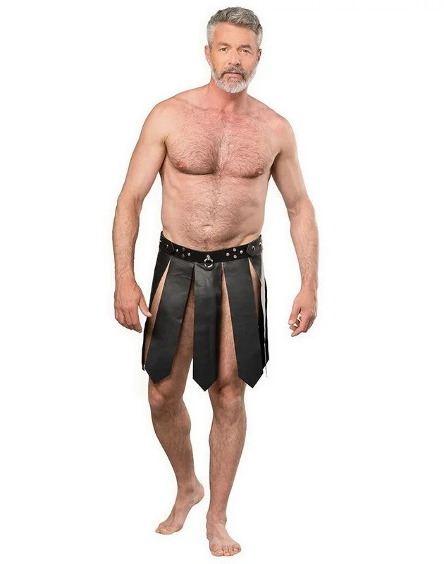 RimbaLeatherSkirtforMenBlackOneSize