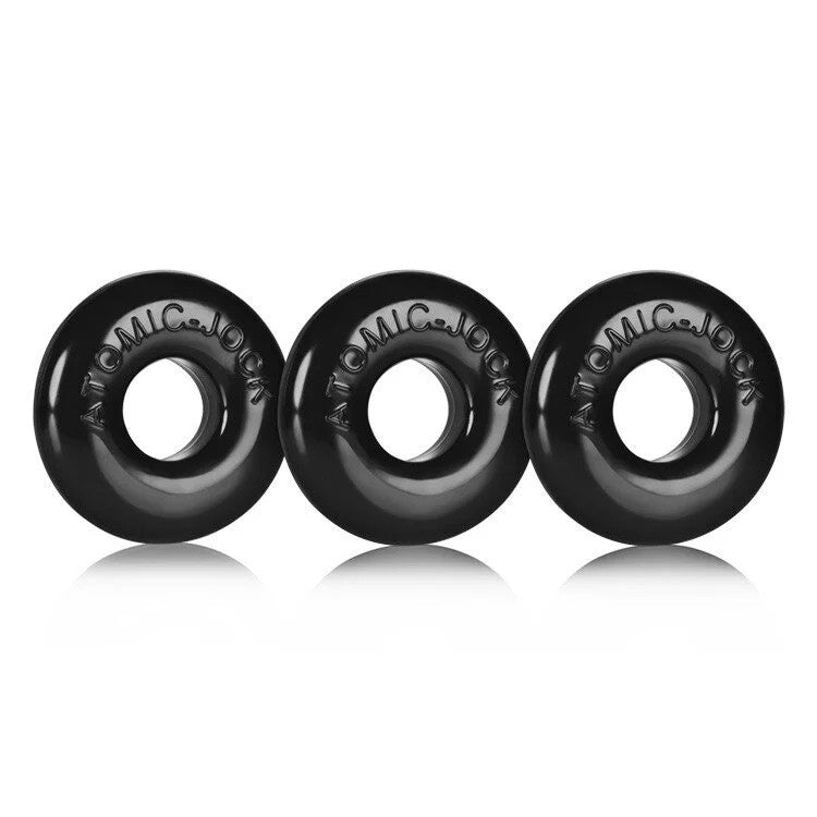 Ringersiliconecockringsetof3blackblack