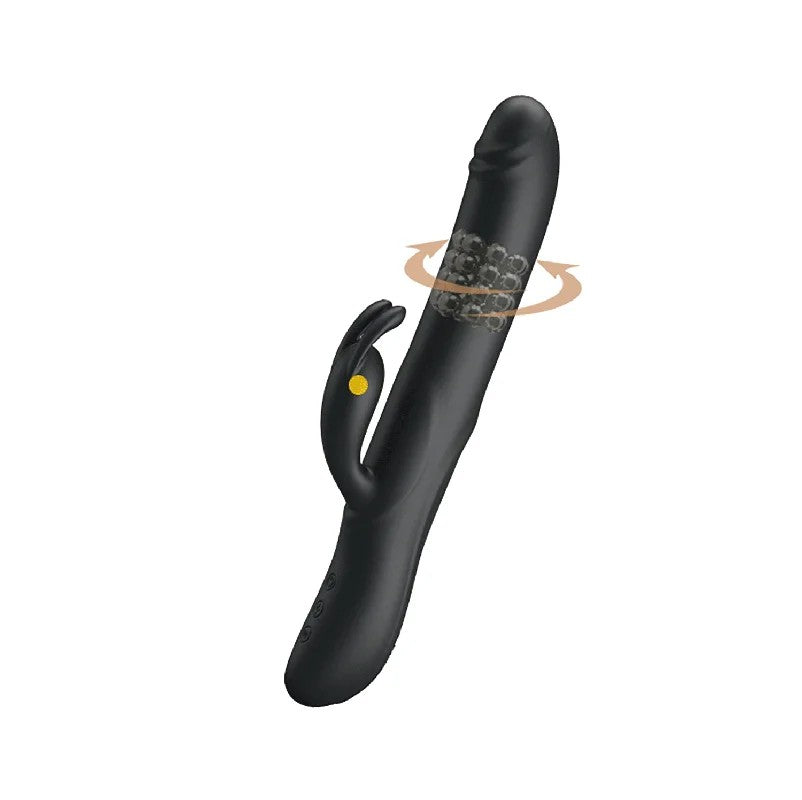 RotierenderundvibrierenderRabbit-Vibrator–Silikon,Schwarz