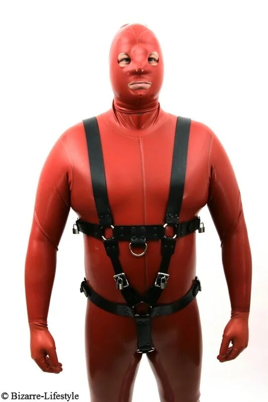 Rubberbondageharnessformanforsolidplug