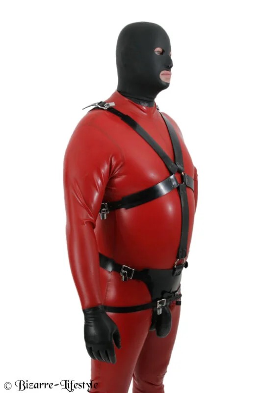 Rubberchastitybeltharnessformenwithenemaplug