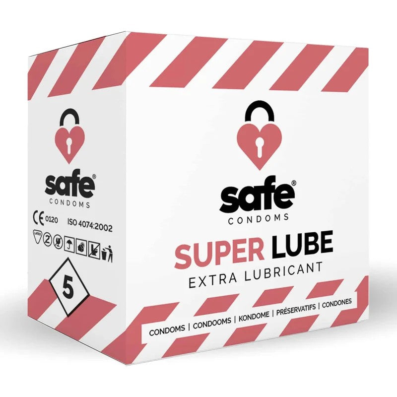 SafeCondoms–SuperLubeextrafeucht(5Kondome)