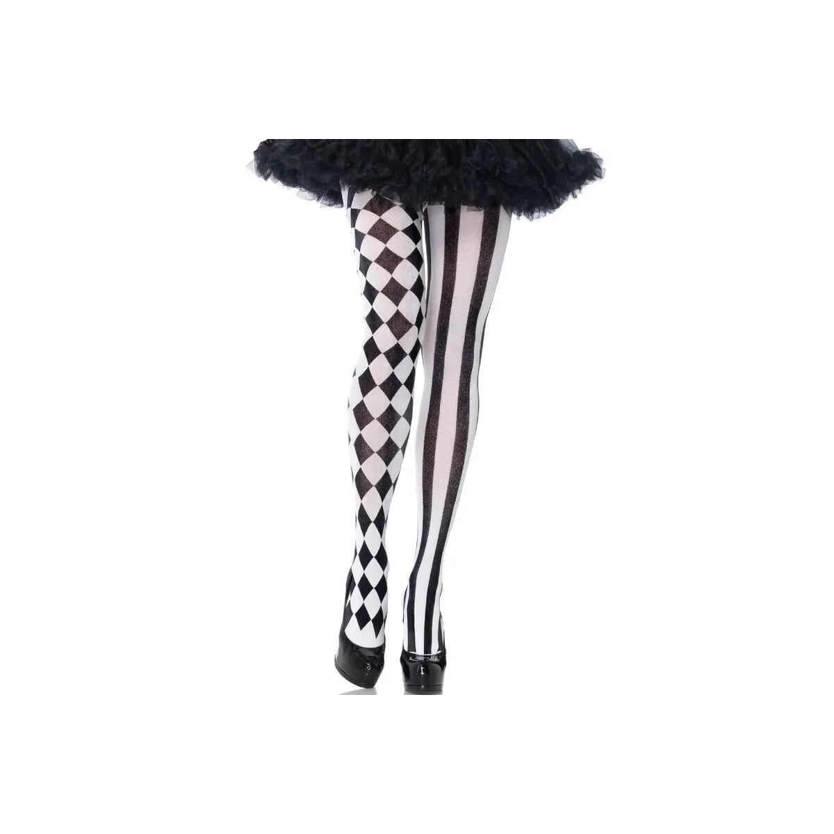 SCHWARZ/WEISSEHARLEKIN-STRUMPFHOSEVONLEGAVENUEHOSIERY