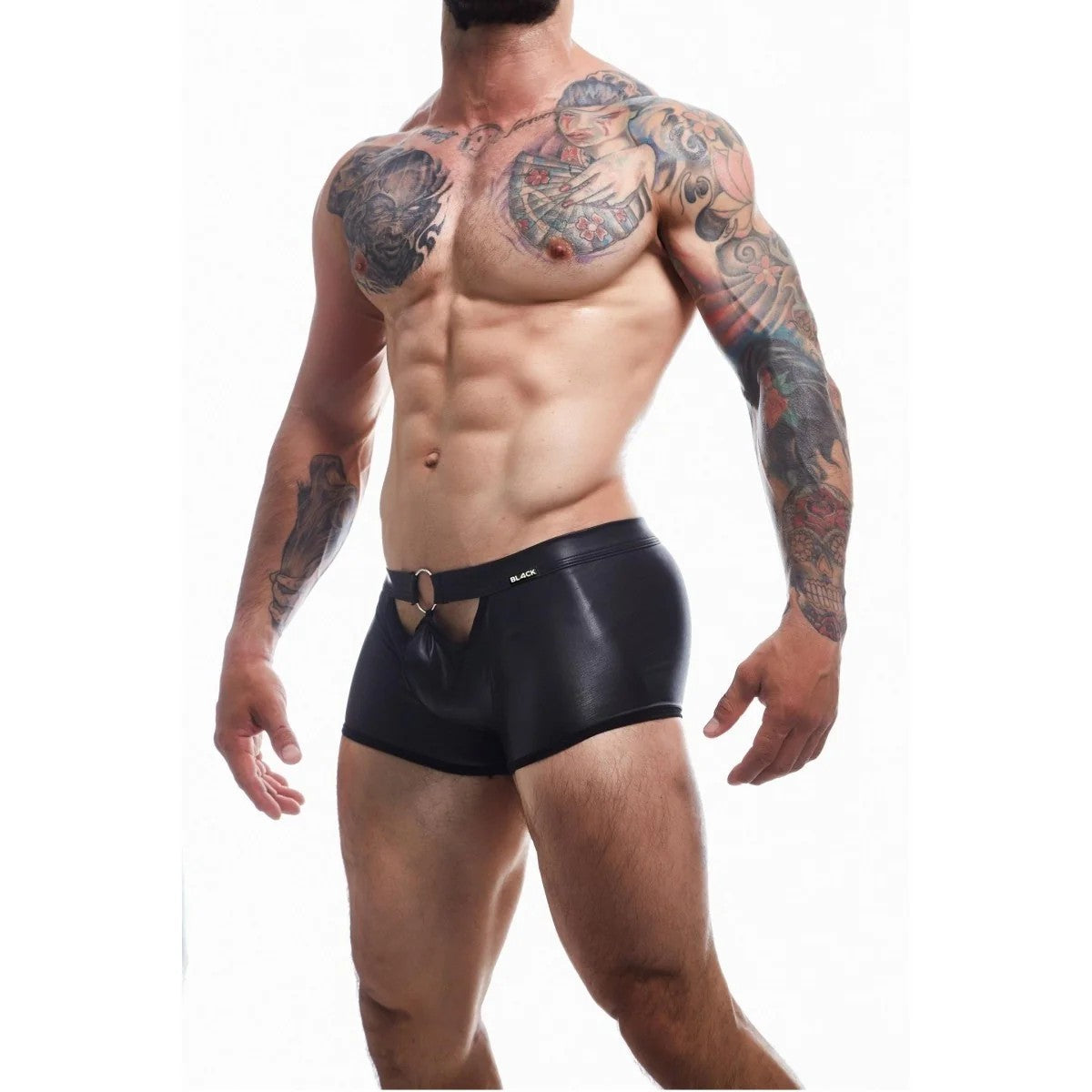 SCHWARZERWETLOOKBOXERBL4CK03VONCUT4MEN