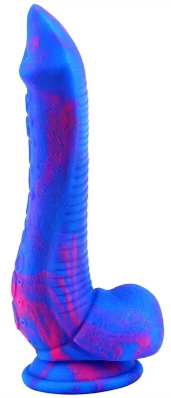 SiliconeDildoInkipus18x5.5cmBlue-Pink