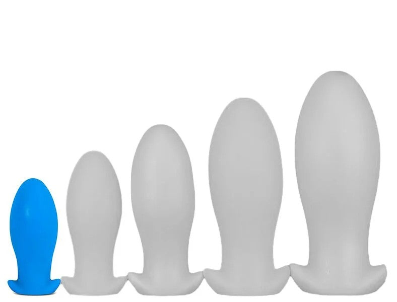 SiliconeplugSaurusEggS10x4.5cmBlue