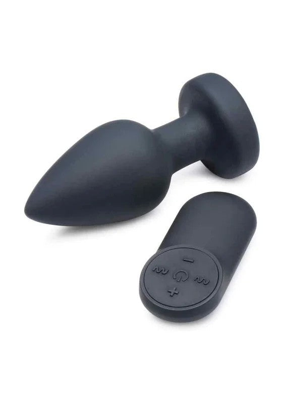 SiliconeVibratingLEDPlug–Medium–Black
