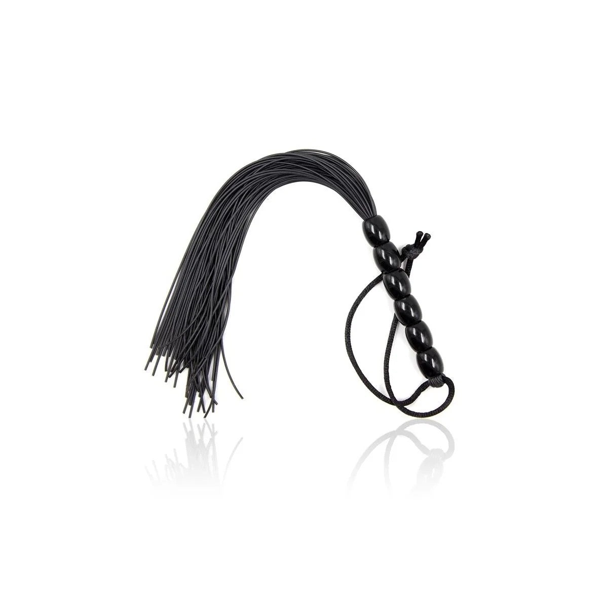 SILIKON-PEITSCHEMIT6PERLENAMGRIFF,26CM,SCHWARZVONLATETOBEDBDSMLINE