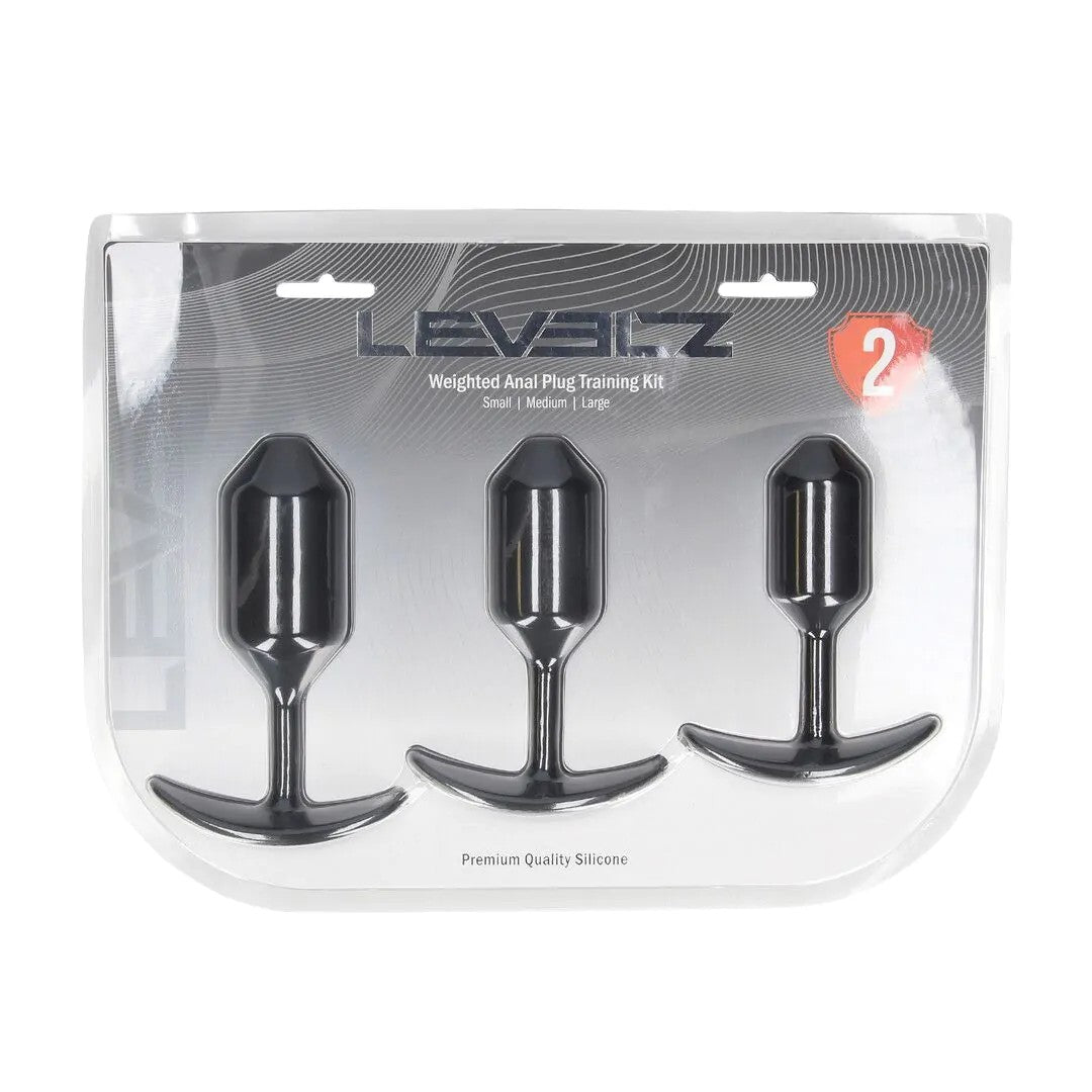 SilikonAnalPlugTrainingsSetmitZusatzgewicht–Black
