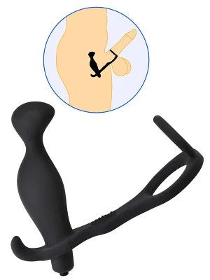 SilikonVibratingProstataMassagermitPenisring