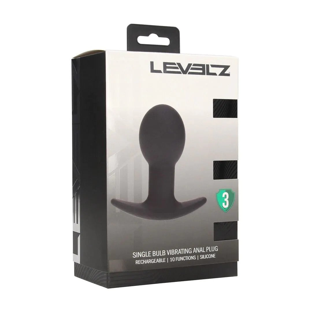 SingleBulbVibratingSiliconeAnalPlug–Black
