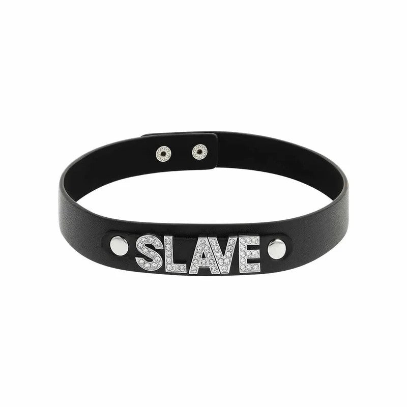 „Slave“HalsbandausveganemLeder
