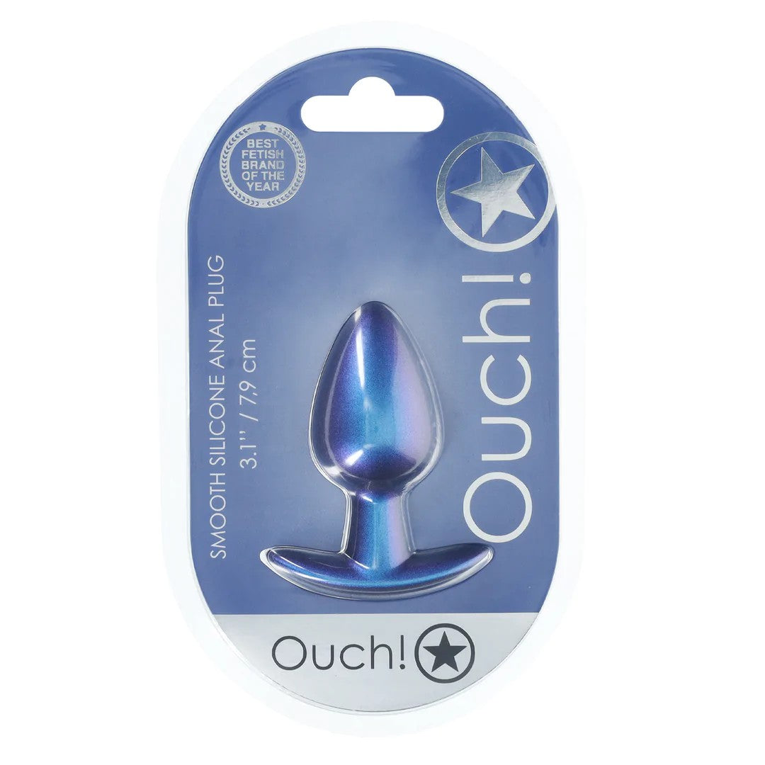 SmoothSiliconeAnalPlug–Medium–3.1″/7,9cm–Metallic