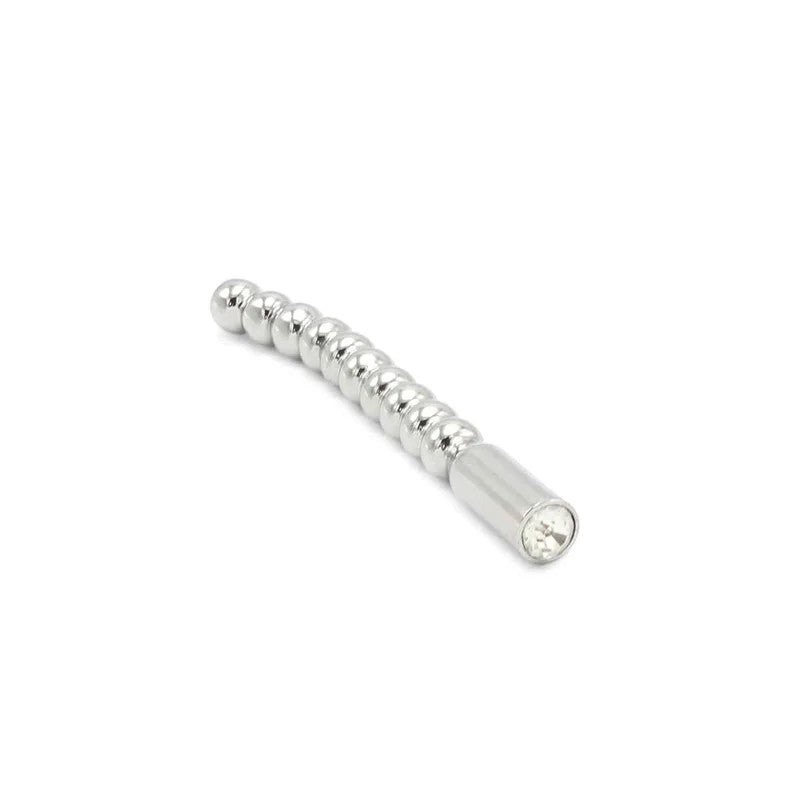 SolidPenisPlugBeadedCurved10mm