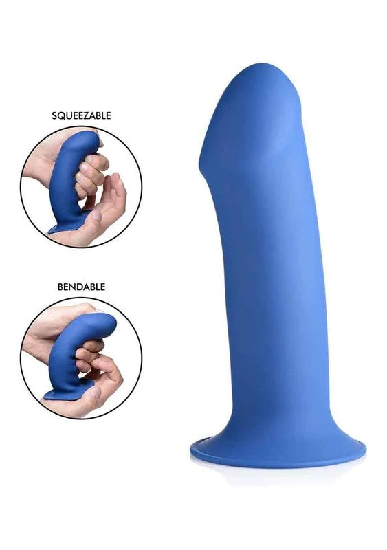 SqueezableThickPhallicDildo–Blue