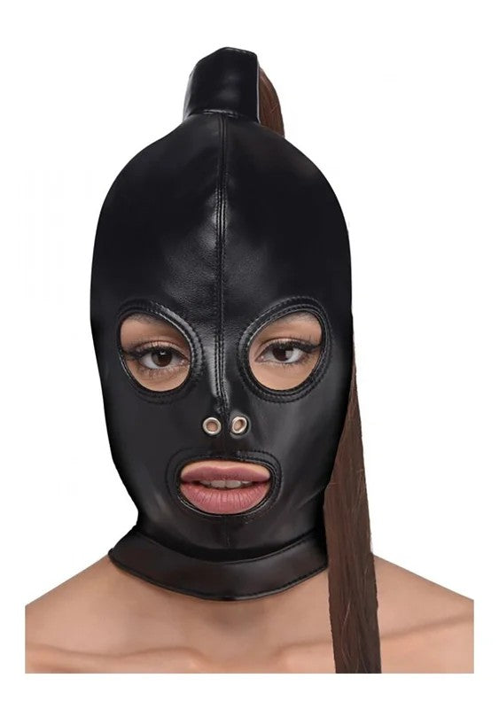 StrictPonytailBondageHood–Black