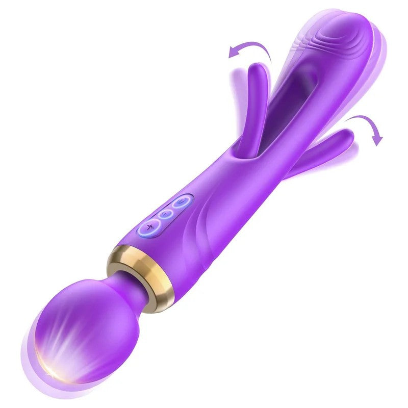 SuperLoveOlaf3in1MassageWand&FlappingVibratorPurple