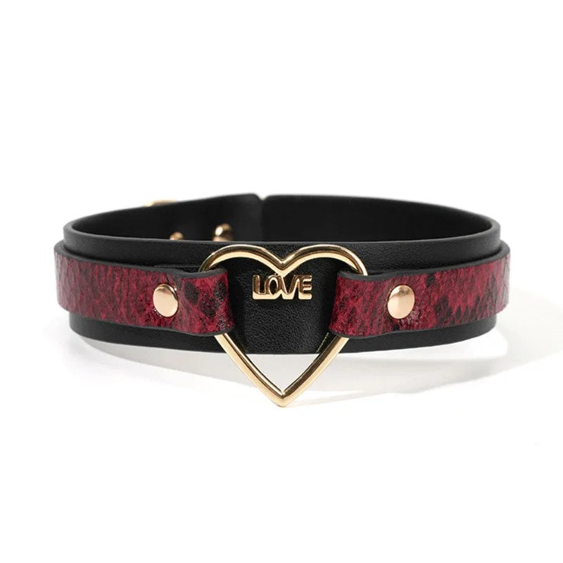 SuperLovePremiumHeartChokerBlack-Red