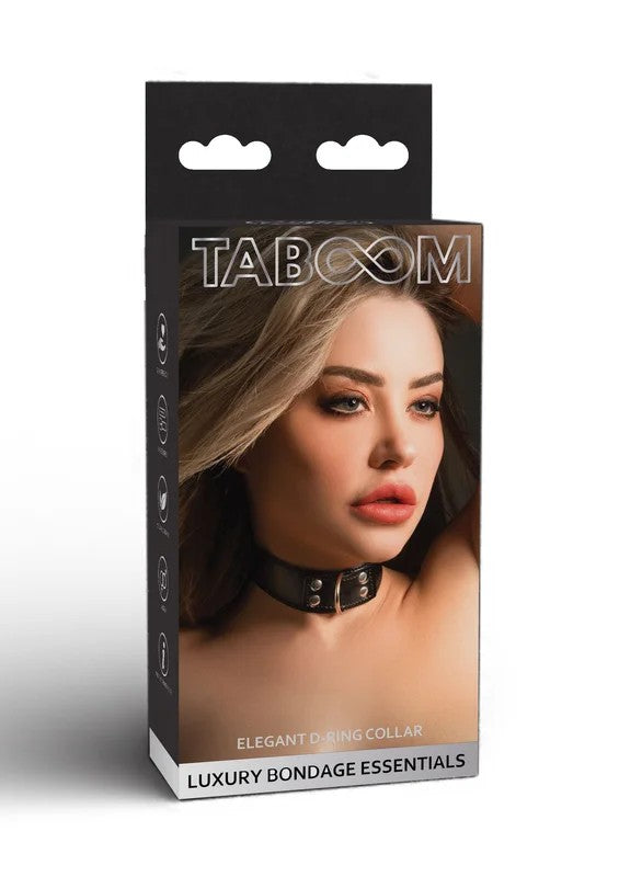 TaboomBlackLineVeganD-RingCollar