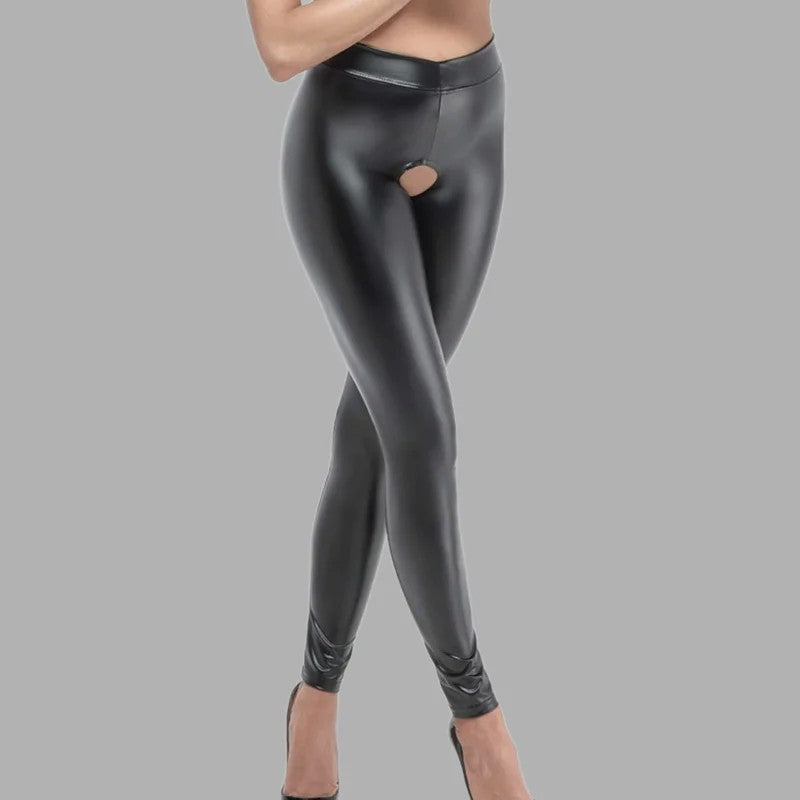 TabooWetlook-LeggingsmitoffenemSchrittundGesäß