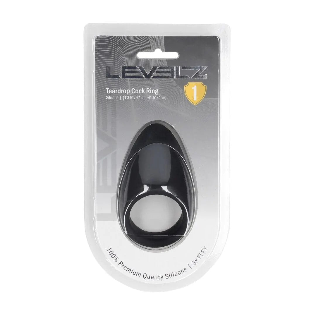 TeardropSiliconeCockring–Black