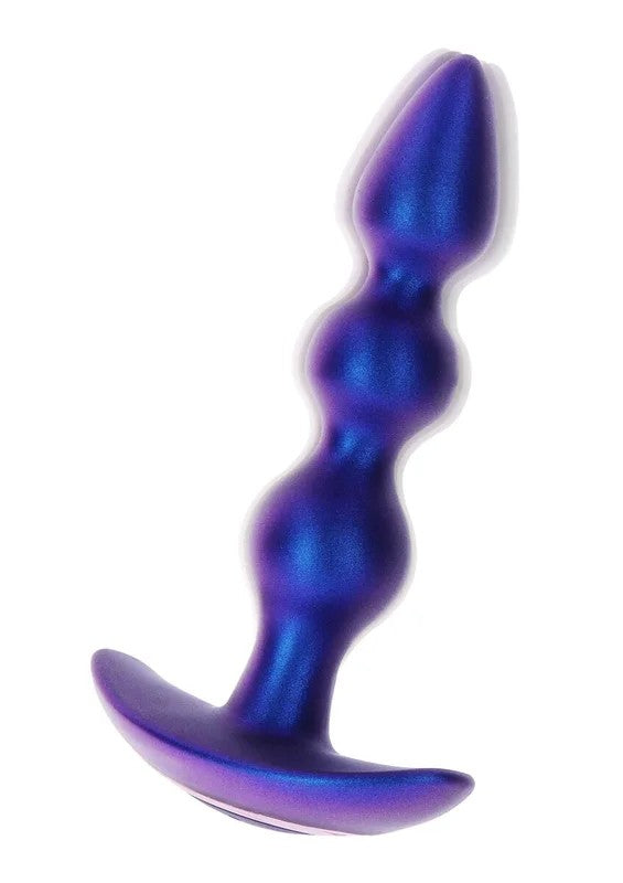 TheBoldBeadedVibratingAnalPlugBlueMetallic
