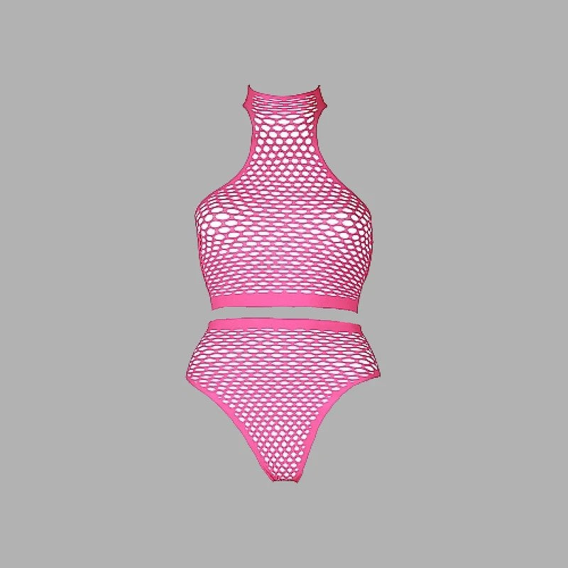 Top&PantyNeonPinkQueenSize