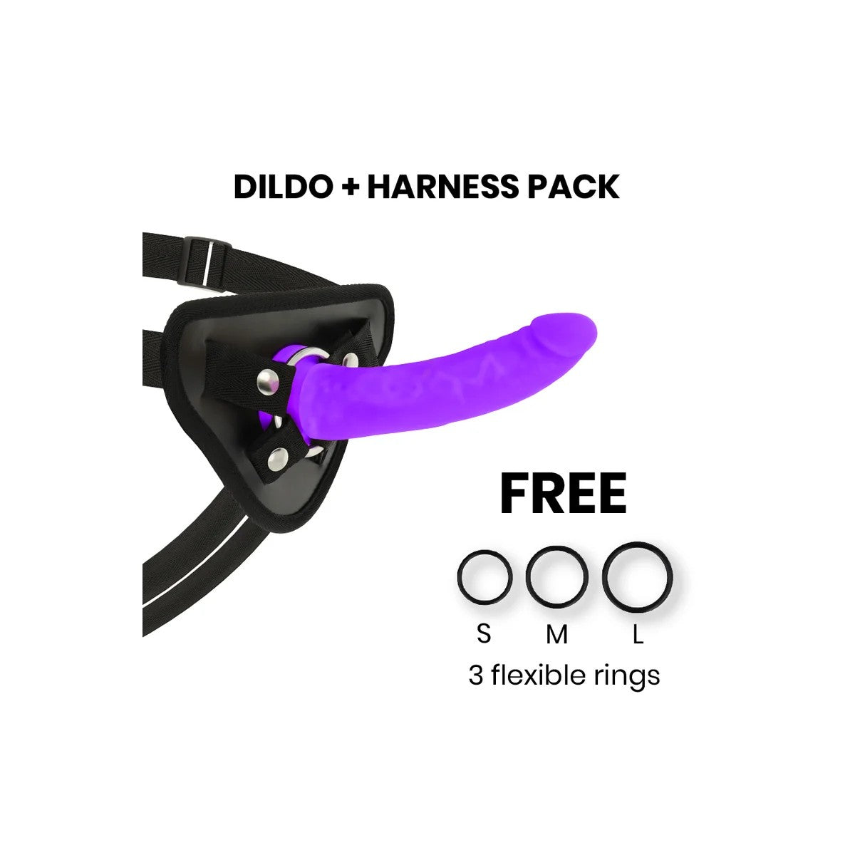 TOYSHARNESS+DILDOLILASILIKON17CM-O-3CMVONDELTACLUB