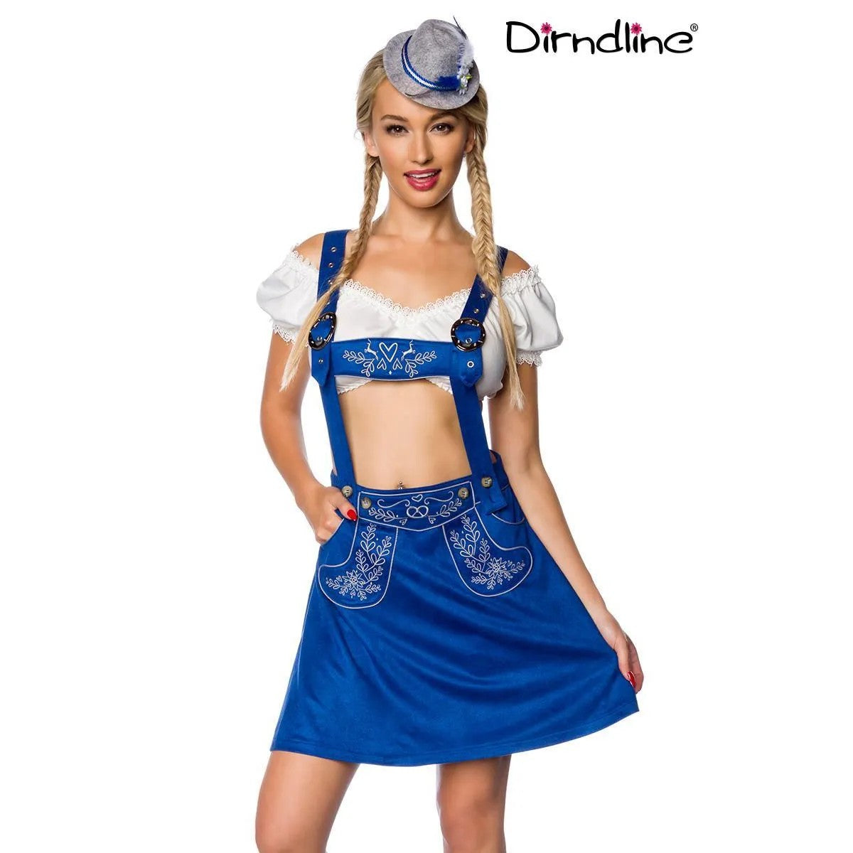 ♥TRACHTENROCKMITSTICKEREIENBLAUVONDIRNDLINE♥