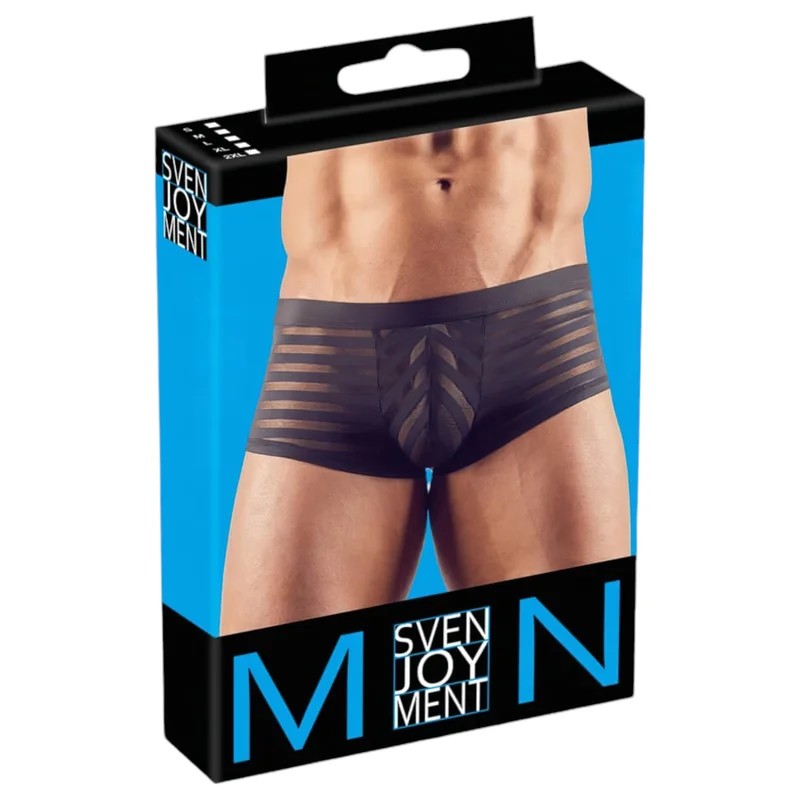 Transparente,gestreifteBoxershorts(schwarz)–L