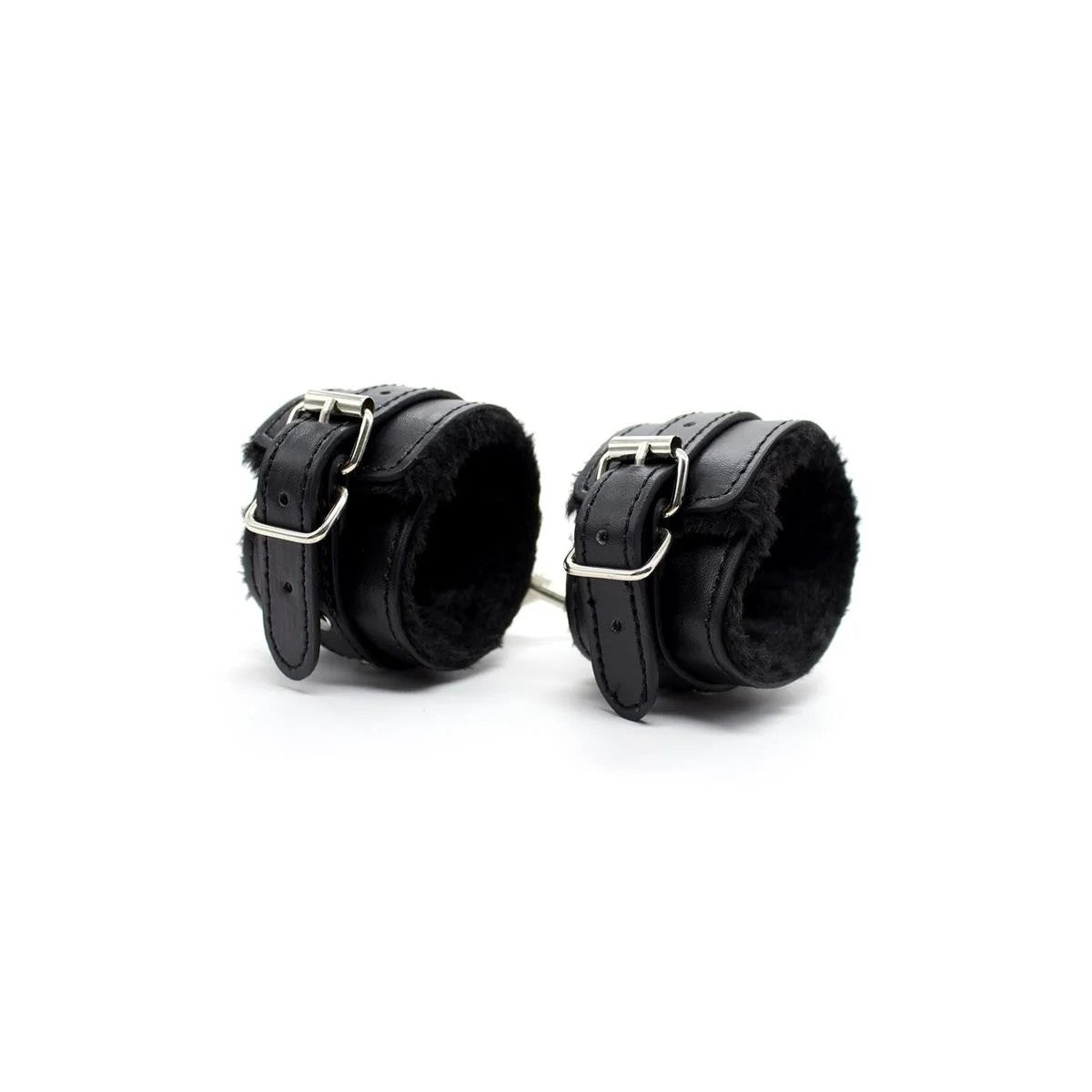 VERSTELLBAREHANDFESSELNMITFELLFUTTER,30CM,SCHWARZVONLATETOBEDBDSMLINE