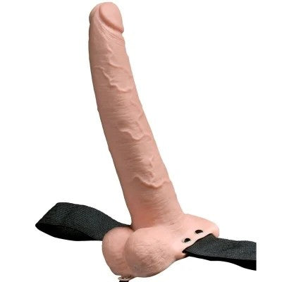 VerstellbaresGurtRealistischerPenisMitWiederaufladbarenBällenUndVibrator23cm|FetishFantasy