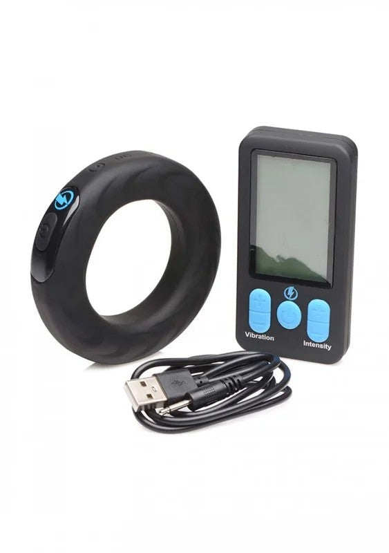Vibrating&E-StimSiliconeCockRingw/RC50mm