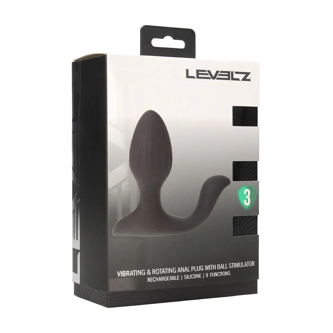 VibratingandRotatingSiliconeAnalPlugwithBallStimulator–Black